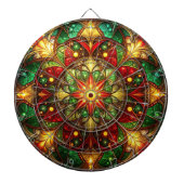Red Green Decorative Floral Dartboard Dartscheibe (vorne)