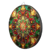 Red Green Decorative Floral Dartboard Dartscheibe (Vorderseite rechts)
