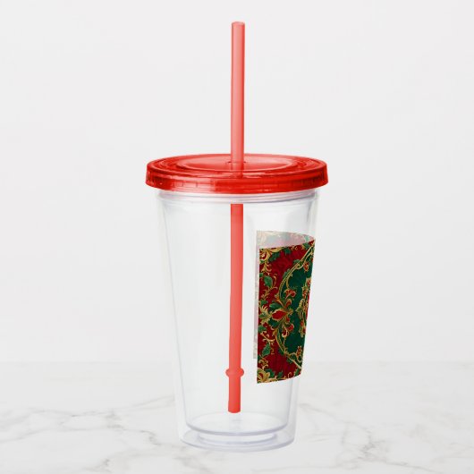 Red Green Decorative Holiday Acrylic Tumbler Acryltrinkbecher (Rechts)