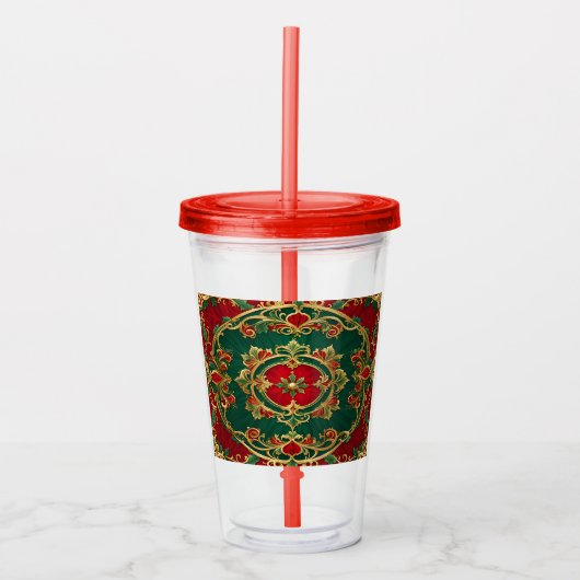 Red Green Decorative Holiday Acrylic Tumbler Acryltrinkbecher (Vorderseite)