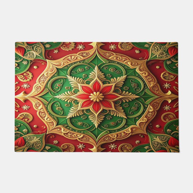 Red Green Decorative Holiday Doormat Fußmatte (Vorderseite)
