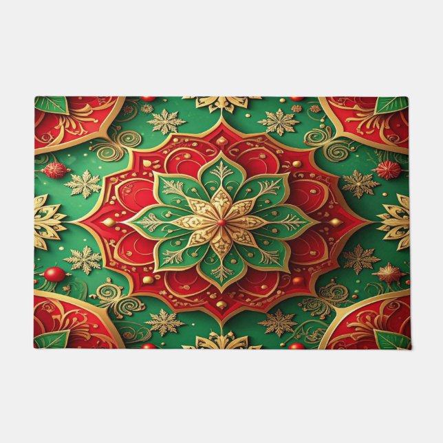 Red Green Decorative Holiday Doormat Fußmatte (Vorderseite)