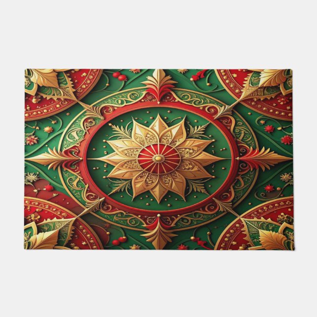 Red Green Decorative Holiday Doormat Fußmatte (Vorderseite)