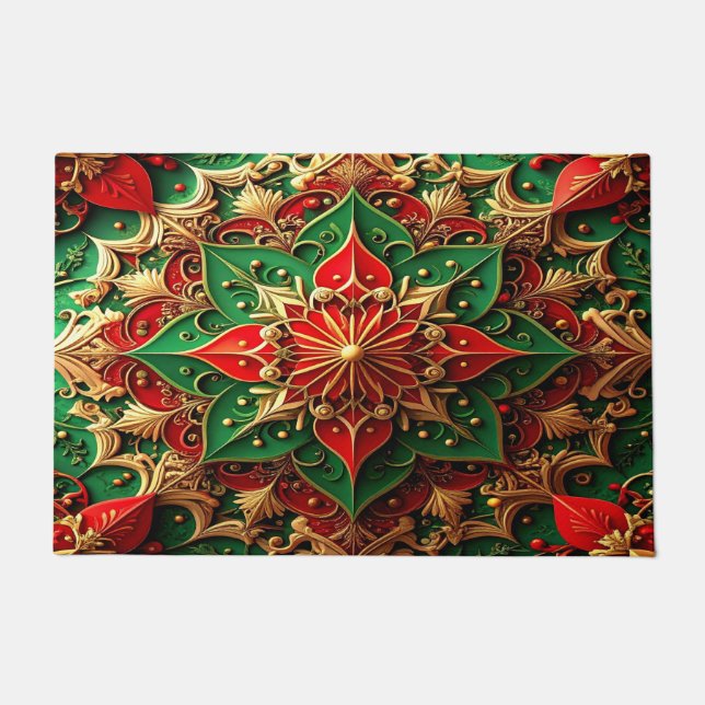 Red Green Decorative Holiday Doormat Fußmatte (Vorderseite)