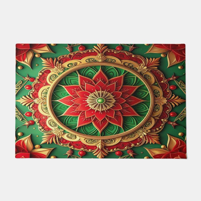 Red Green Decorative Holiday Doormat Fußmatte (Vorderseite)