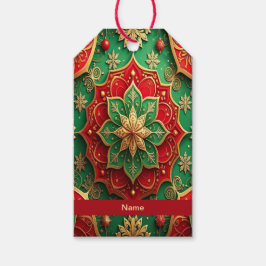 Red Green Decorative Holiday Gift Tag Geschenkanhänger