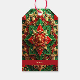 Red Green Decorative Holiday Gift Tag Geschenkanhänger