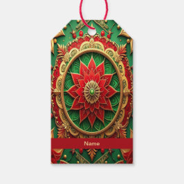 Red Green Decorative Holiday Gift Tag Geschenkanhänger