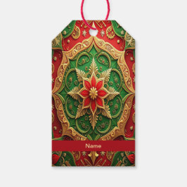 Red Green Decorative Holiday Gift Tag Geschenkanhänger