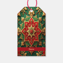 Red Green Decorative Holiday Gift Tag Geschenkanhänger