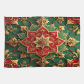 Red Green Decorative Holiday Kitchen Towel Geschirrtuch (Horizontal)