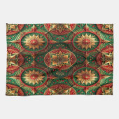 Red Green Decorative Holiday Kitchen Towel Geschirrtuch (Horizontal)