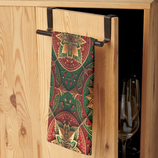Red Green Decorative Holiday Kitchen Towel Geschirrtuch (Drittel gefaltet)