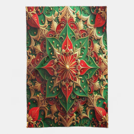 Red Green Decorative Holiday Kitchen Towel Geschirrtuch