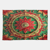 Red Green Decorative Holiday Kitchen Towel Geschirrtuch (Horizontal)