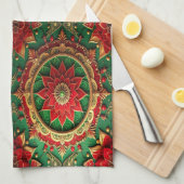 Red Green Decorative Holiday Kitchen Towel Geschirrtuch (Viertel Falte)