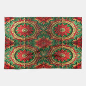 Red Green Decorative Holiday Kitchen Towel Geschirrtuch (Horizontal)