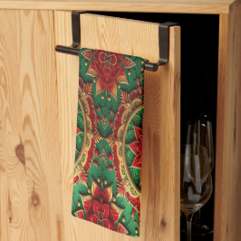 Red Green Decorative Holiday Kitchen Towel Geschirrtuch
