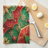Red Green Decorative Holiday Kitchen Towel Geschirrtuch (Viertel Falte)