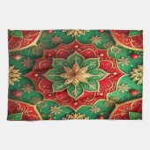 Red Green Decorative Holiday Kitchen Towel Geschirrtuch (Horizontal)