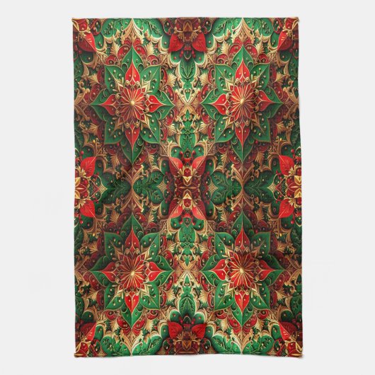 Red Green Decorative Holiday Kitchen Towel Geschirrtuch (Vertikal)