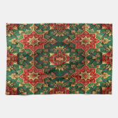 Red Green Decorative Holiday Kitchen Towel Geschirrtuch (Horizontal)