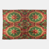 Red Green Decorative Holiday Kitchen Towel Geschirrtuch (Horizontal)