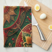 Red Green Decorative Holiday Kitchen Towel Geschirrtuch (Viertel Falte)