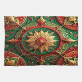 Red Green Decorative Holiday Kitchen Towel Geschirrtuch (Horizontal)