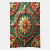 Red Green Decorative Holiday Kitchen Towel Geschirrtuch (Vertikal)