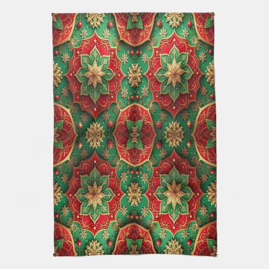 Red Green Decorative Holiday Kitchen Towel Geschirrtuch (Vertikal)