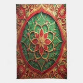Red Green Decorative Holiday Kitchen Towel Geschirrtuch (Vertikal)