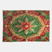 Red Green Decorative Holiday Kitchen Towel Geschirrtuch (Horizontal)