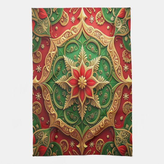Red Green Decorative Holiday Kitchen Towel Geschirrtuch (Vertikal)