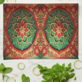 Red Green Decorative Holiday Kitchen Towel Geschirrtuch (Gefaltet)