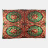 Red Green Decorative Holiday Kitchen Towel Geschirrtuch (Horizontal)