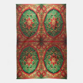 Red Green Decorative Holiday Kitchen Towel Geschirrtuch (Vertikal)