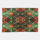 Red Green Decorative Holiday Kitchen Towel Geschirrtuch (Horizontal)