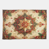 Red Green Decorative Holiday Kitchen Towel Geschirrtuch (Horizontal)