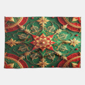 Red Green Decorative Holiday Kitchen Towel Geschirrtuch (Horizontal)