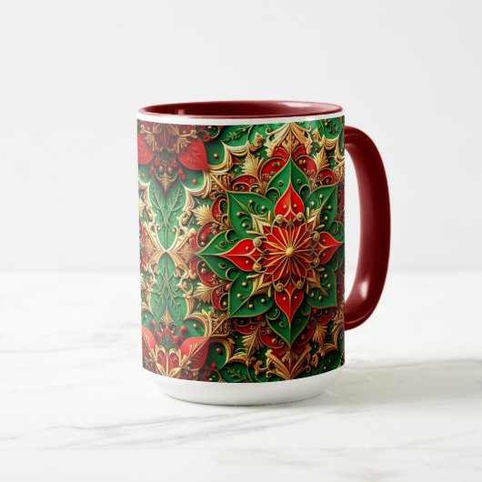 Red Green Decorative Holiday Mug Tasse (VorderseiteRechts)