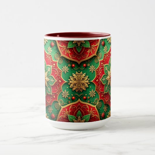 Red Green Decorative Holiday Mug Tasse (Zentrum)