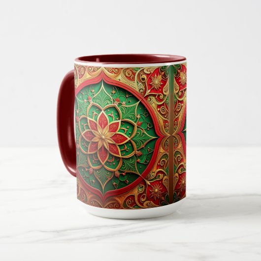 Red Green Decorative Holiday Mug Tasse (Vorderseite Links)