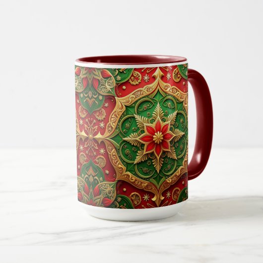 Red Green Decorative Holiday Mug Tasse (VorderseiteRechts)