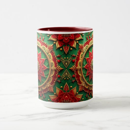 Red Green Decorative Holiday Mug Tasse (Zentrum)