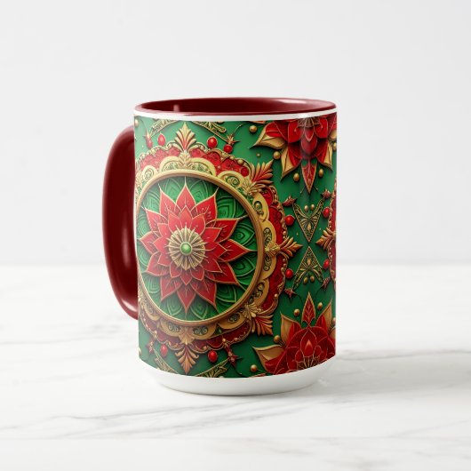 Red Green Decorative Holiday Mug Tasse (Vorderseite Links)