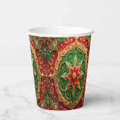 Red Green Decorative Holiday Paper Cups Pappbecher (Rückseite)
