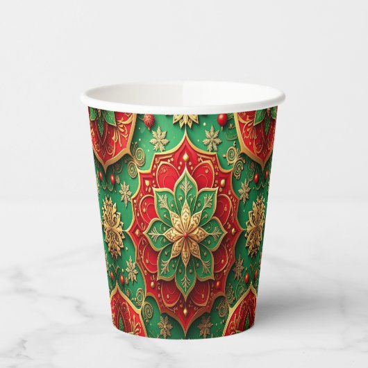 Red Green Decorative Holiday Paper Cups Pappbecher (Links)