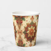 Red Green Decorative Holiday Paper Cups Pappbecher (Rückseite)
