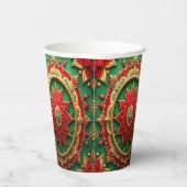 Red Green Decorative Holiday Paper Cups Pappbecher (Rechts)